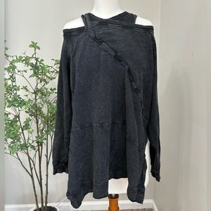 Anthropologie Pilcro Black Mineral Wash Top